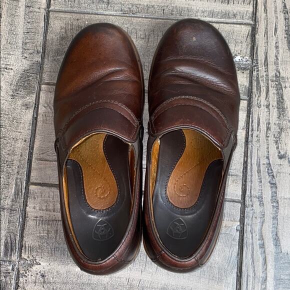 Ariat Brown Leather Clogs 7 - Picture 5 of 10